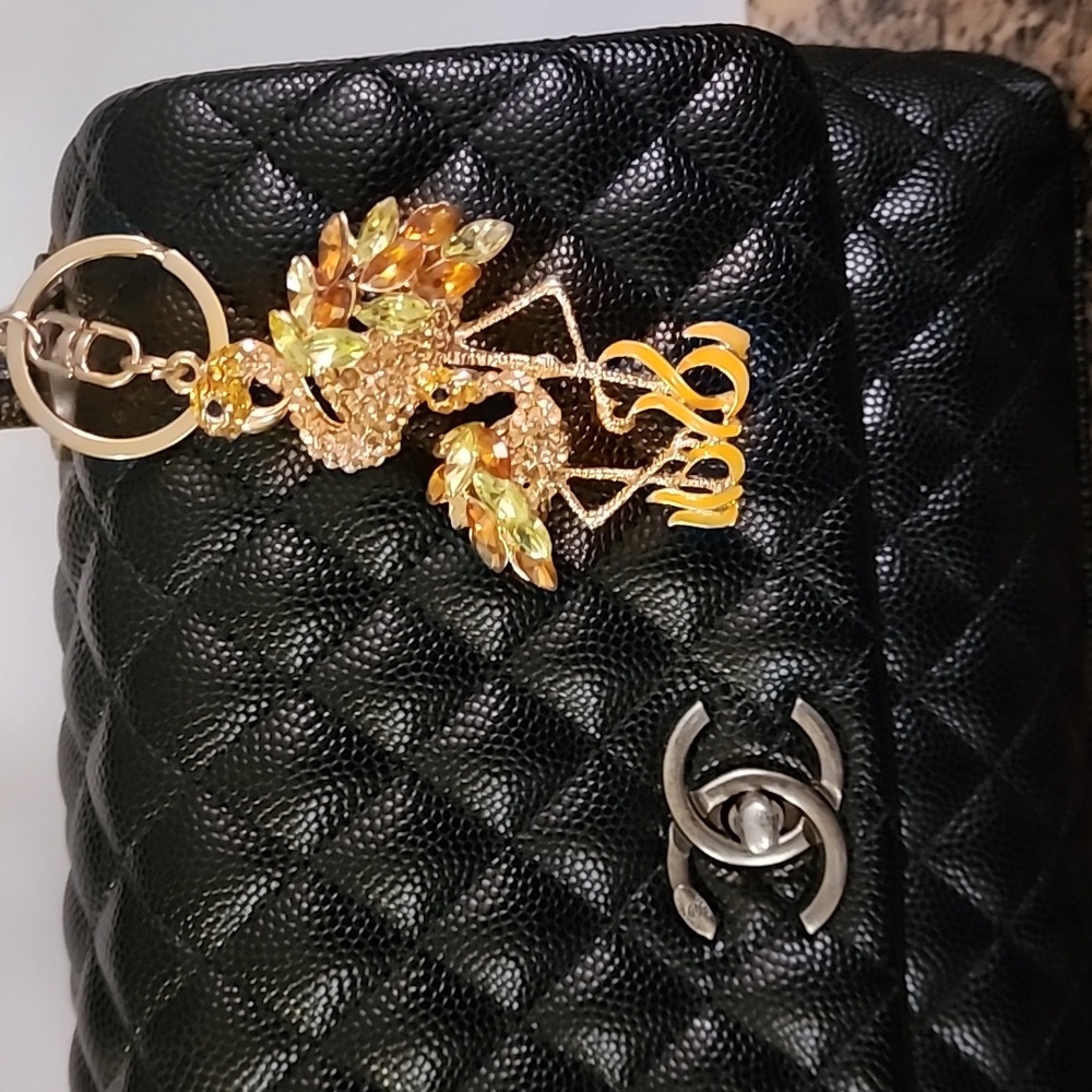 SOLD**Mom & Baby Flamingos Handbag Backpack Luggage Charm, Zipper Pull,Keychain